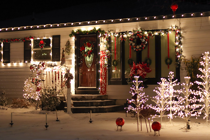 Christmas decorated house