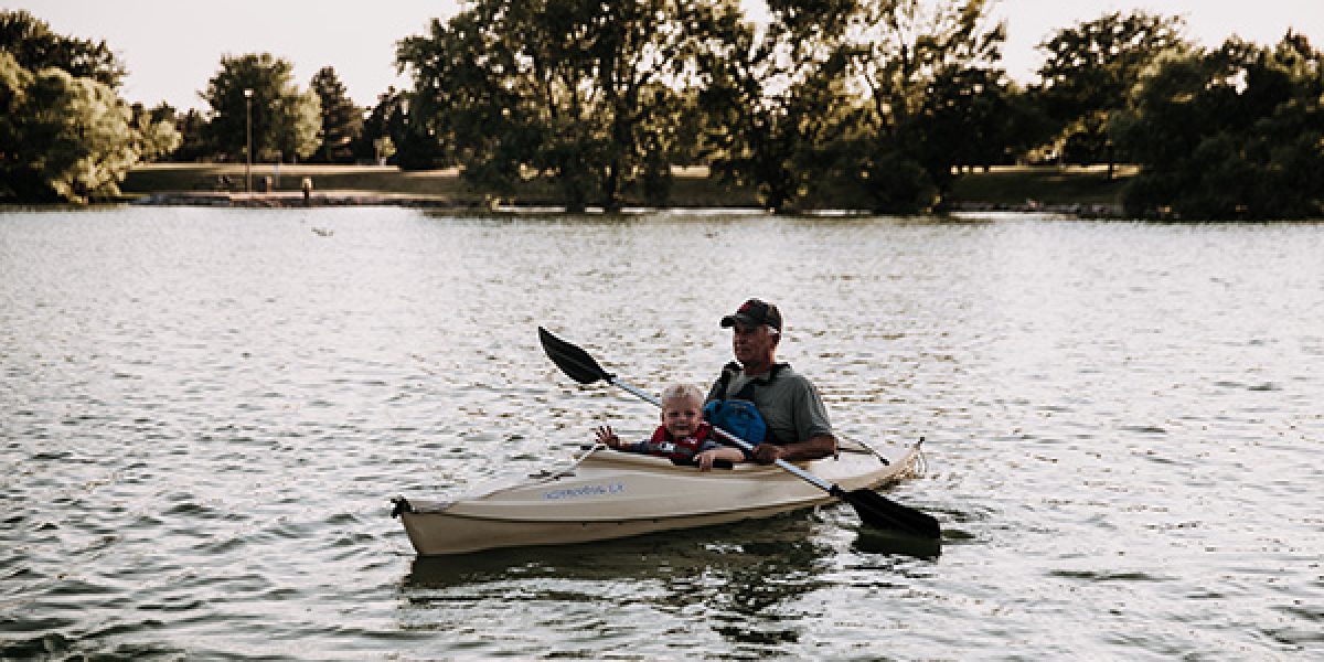 kayaking at North Park in Holdrege, NE